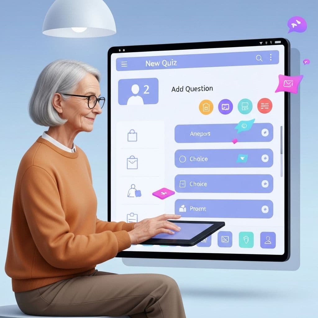 Teacher creating quiz